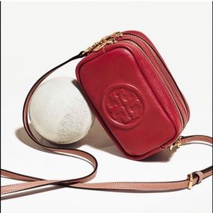 NWT Tory Burch Perry Bombe Mini Leather Red Bag